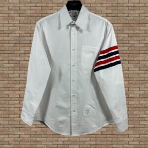 Men's Cream Long Sleeve Shirt Thom Browne